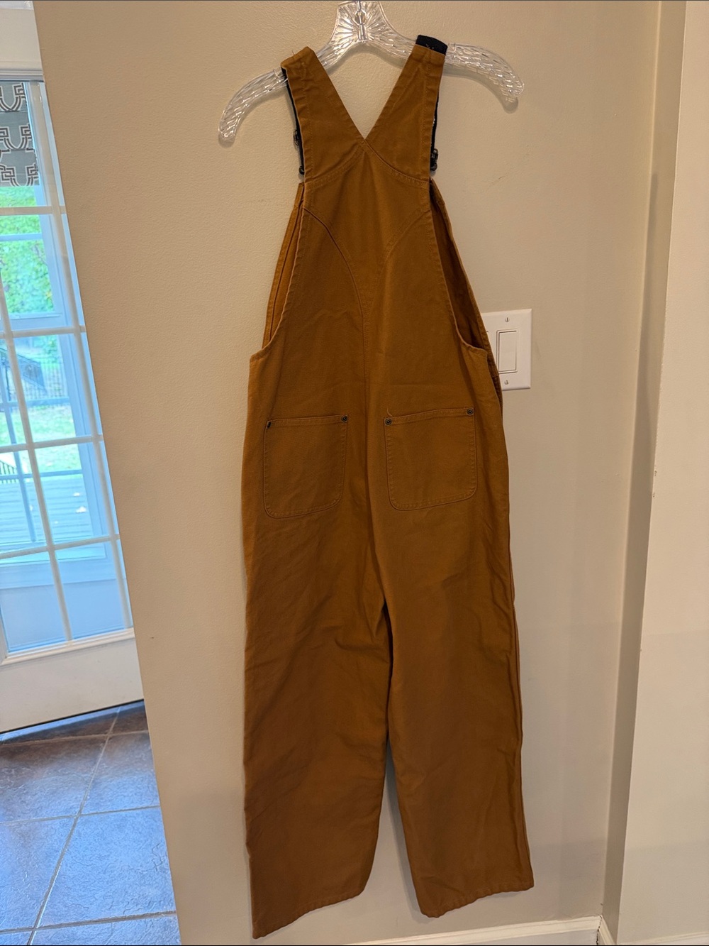 Carhartt Brown Duck Bib Overalls with Black Straps - Youth Size 14 - Picture 3 of 5
